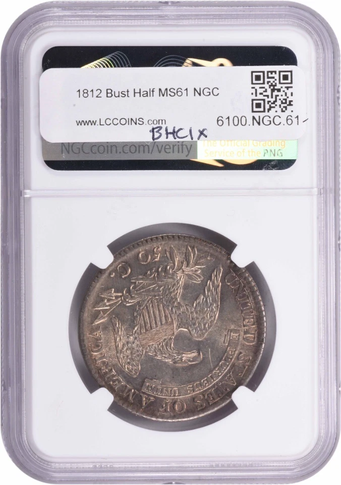 1812 Bust Silver Half Dollar MS61 NGC - Image 2 of 4