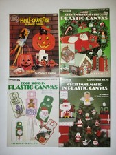 4 Holiday Plastic Canvas Leaflets - Various Items