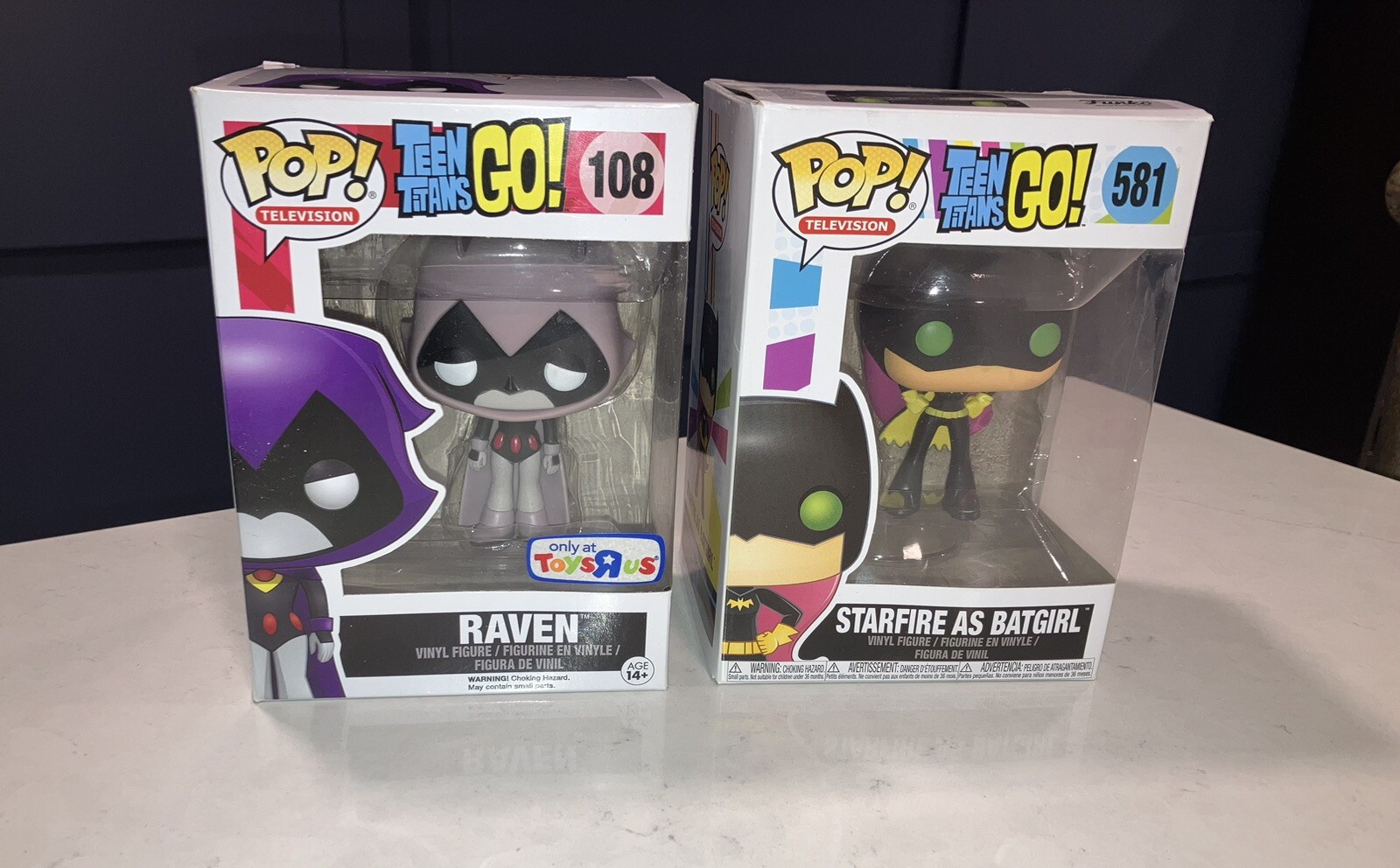 Funko Pop! Teen Titans Go! Raven Toys R Us Excl. #108 &Amp; #581 Starfire As Batgirl