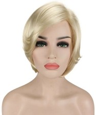 Mary - Wavy Kanekalon Synthetic Fiber Full Wig, 4.5 - 8.5", Platinum Blonde
