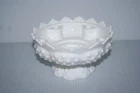 Fenton White Milk Glass Hobnail 6 Tapered Candlestick Holder Centerpiece Bowl