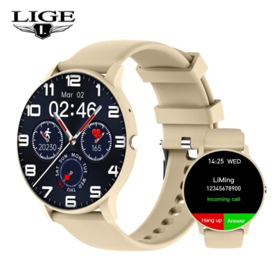 Smartwatch Damen Herren mit Fitness Schrittzähler Telefonfunktion Herzfrequenz
