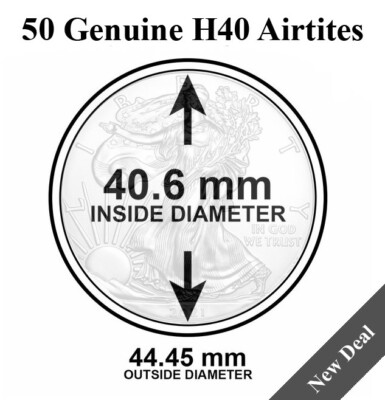 50 Round Silver Eagle Coin Capsules Archival ASE AirTite Holders Direct Fit H40