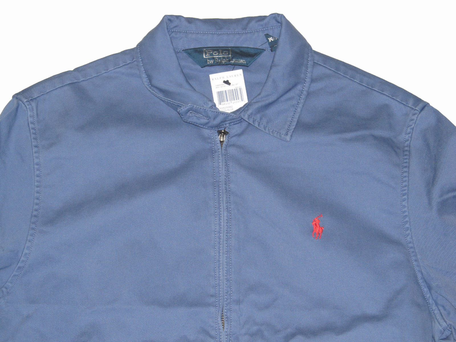 Giacca a vento Polo Ralph Lauren uomo beige rosso blu pony logo zip cappotto nuovo