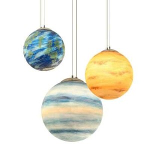 Acrylic Planet Pendant Lamp Bedroom Led Iron Light Globe Ceiling