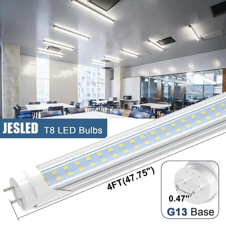 JESLED 4FT LED T8 Type A+B Tube Lights, 24W(65W Equivalent), 3072LM, 6000K - Image 3 of 3