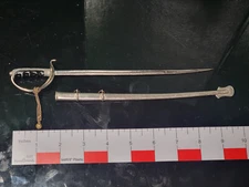 Vintage Miniature Cavalry Saber Sword Letter Opener with Scabbard Sheath