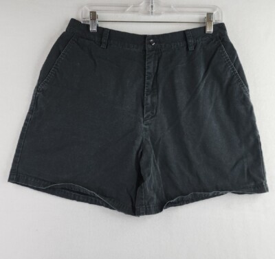 Eddie Bauer Womens Black Cotton Shorts Size 14 Petite