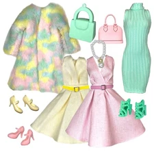 Eledoll Clothes Fashion Pack for 12 inch Fashion Doll PERFECT PASTELS SET
