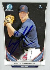 Cody Anderson signed Baseball Card 2014 Bowman Chrome 1st Rookie #BCP20