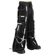 Men's Gothic Bondage Reflective Strap Pant, Alternative Rock Punk Shorts Trouser