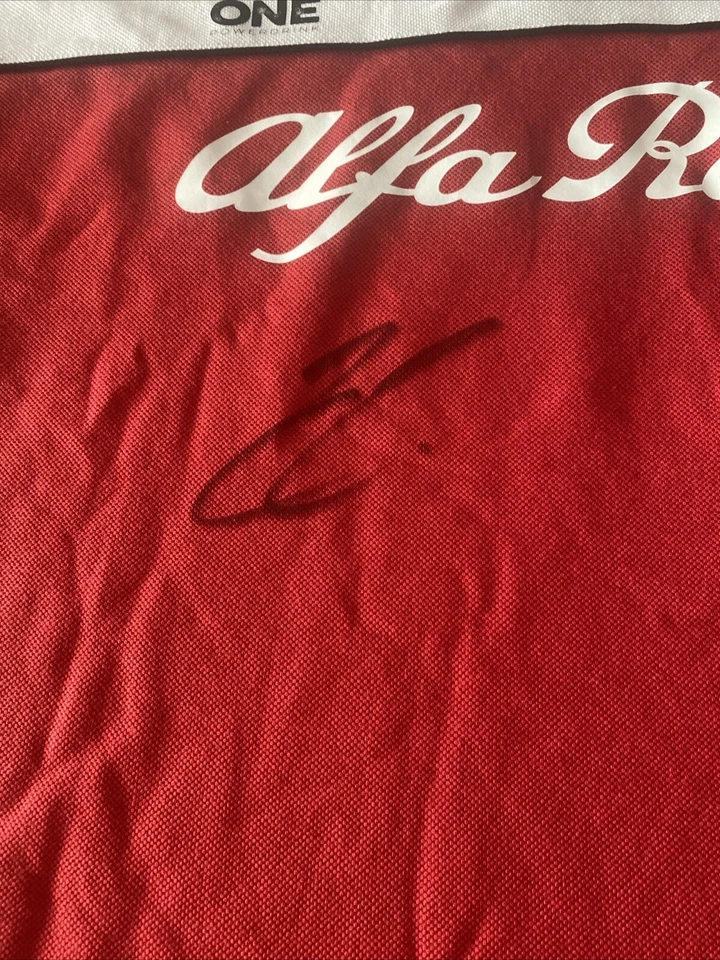 Signed F1 KIMI RAIKKONEN & Antonio Giovinazzi Team wear Alfa Romeo/Sauber Polo - Image 2 of 4