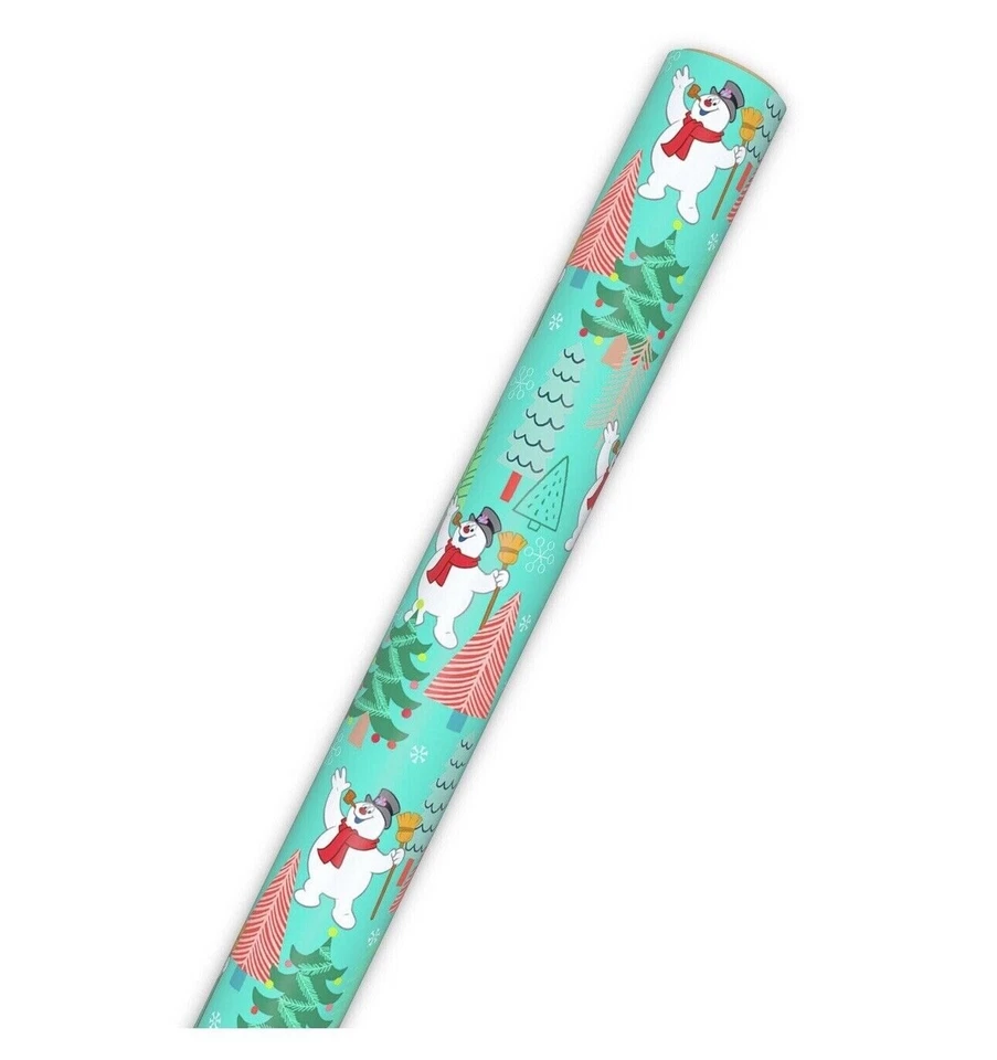 Papel de envolver Hallmark Navidad Frosty The Snowman Jumbo rollo 70 pies cuadrados vacaciones Foto 4 de 4