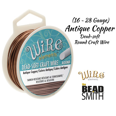 BeadSmith Craft Wire Antique Copper 18, 20, 22, 24, 26, 28 Gauge Wire Elements
