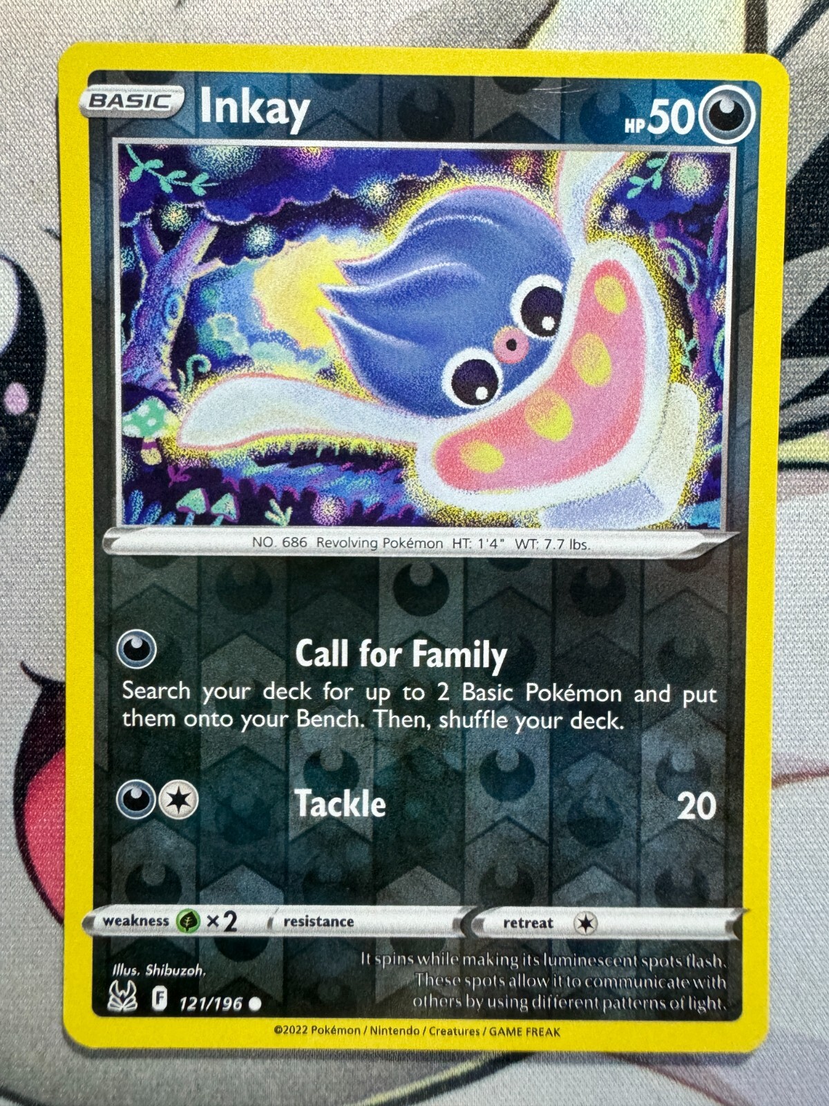Inkay Reverse Holo English Pokemon TCG BKP219