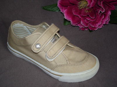 Klassiker '' aigle '' Stoffschuhe Gr. 28 beige Canvas Sneaker Klett Schule NEU OVP