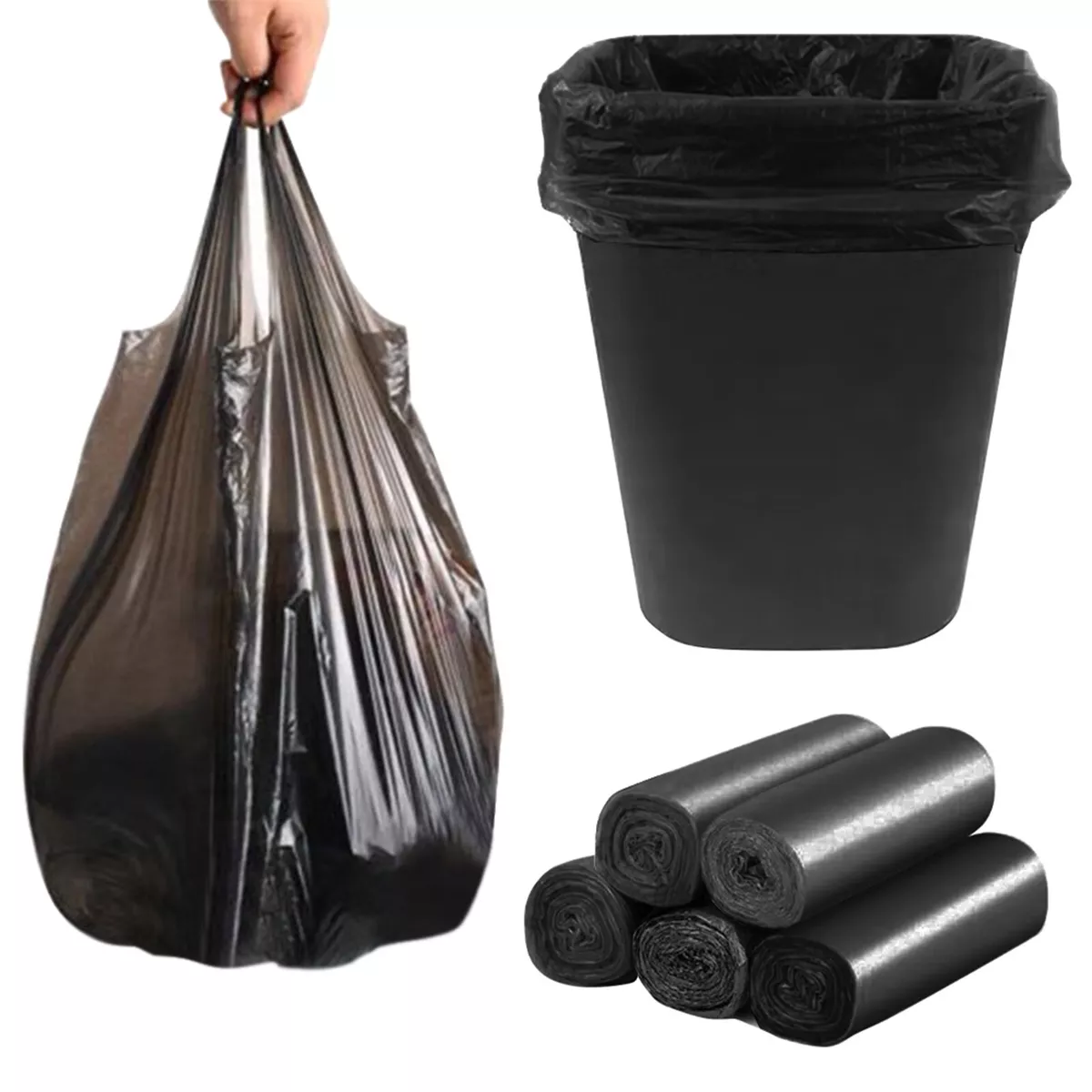 100pcs Thickened Portable Garbage Bags With Drawstring Closure, Extra Large  Size Kitchen Plastic Bags