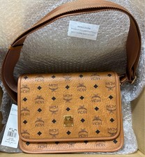 MCM Klassik Vistos Messenger Shoulder Bag Small Cognac Brown Leather from Japan