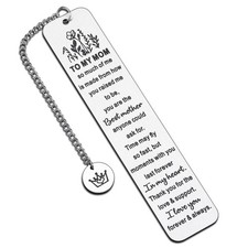 Mom Gift Bookmark for Women Mothers Day from Son Daughter small, Silver