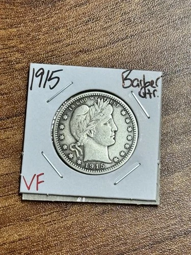 1915 P Barber Silver Quarter Nice VF Very Fine U.S. 25c Type Coin (Raw18288)