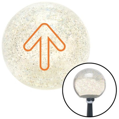 Orange Bubble Directional Arrow Up Clear Metal Flake Shift Knob M16x1.5 Insert