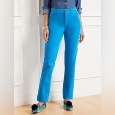 NWOT TALBOTS Velveteen Straight Leg Pants Blue SZ-6