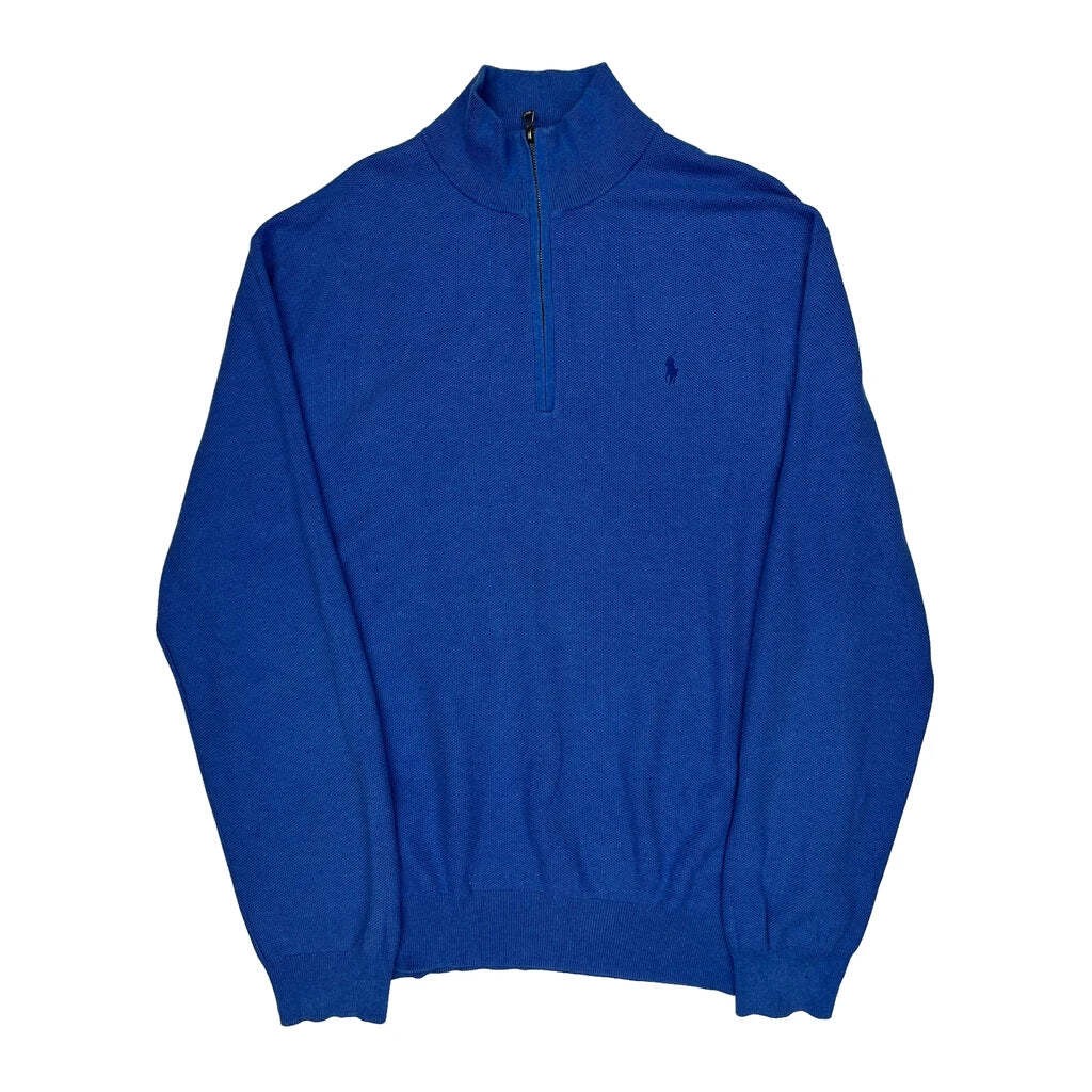 Polo By Ralph Lauren 1/4 Zip - 2XL Blue Cotton