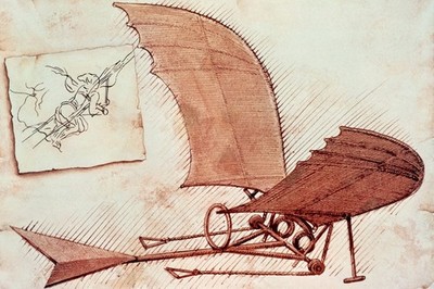 Flying Machine Leonardo Da Vinci 1490 Vintage Kunstdruck Poster Wanddeko Interi