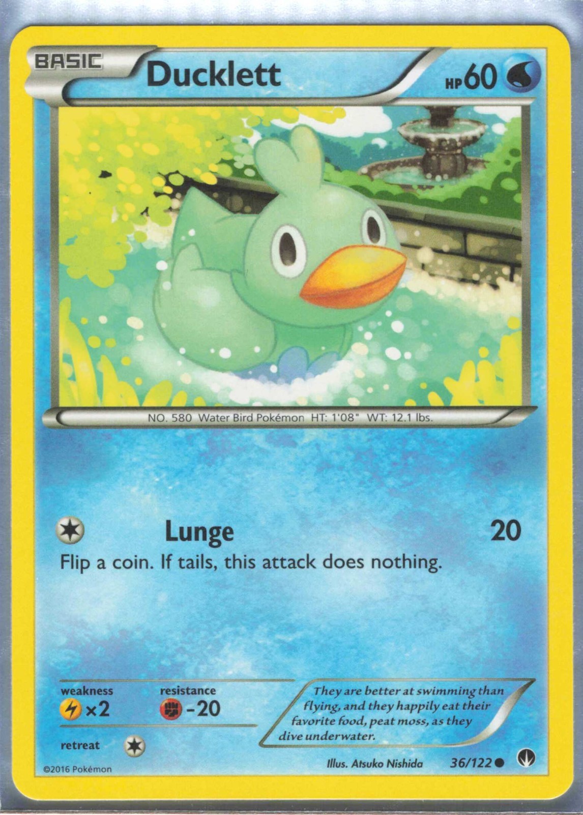 Ducklett 36/122 Common BREAKPoint XY Pokemon Card 2016