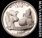 2004-S Wisconsin Quarter- Silver Choice Gem Proof Luster No Reserve #J3144