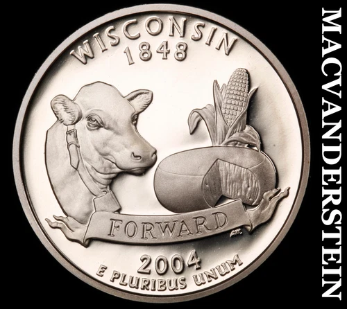 2004-S Wisconsin Quarter- Silver Choice Gem Proof Luster No Reserve #J3144