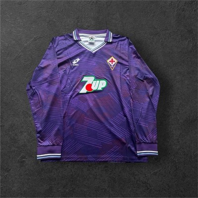 AC Fiorentina 1992/93 Away Longsleeve   Lotto x 7UP   Vintage Klassiker