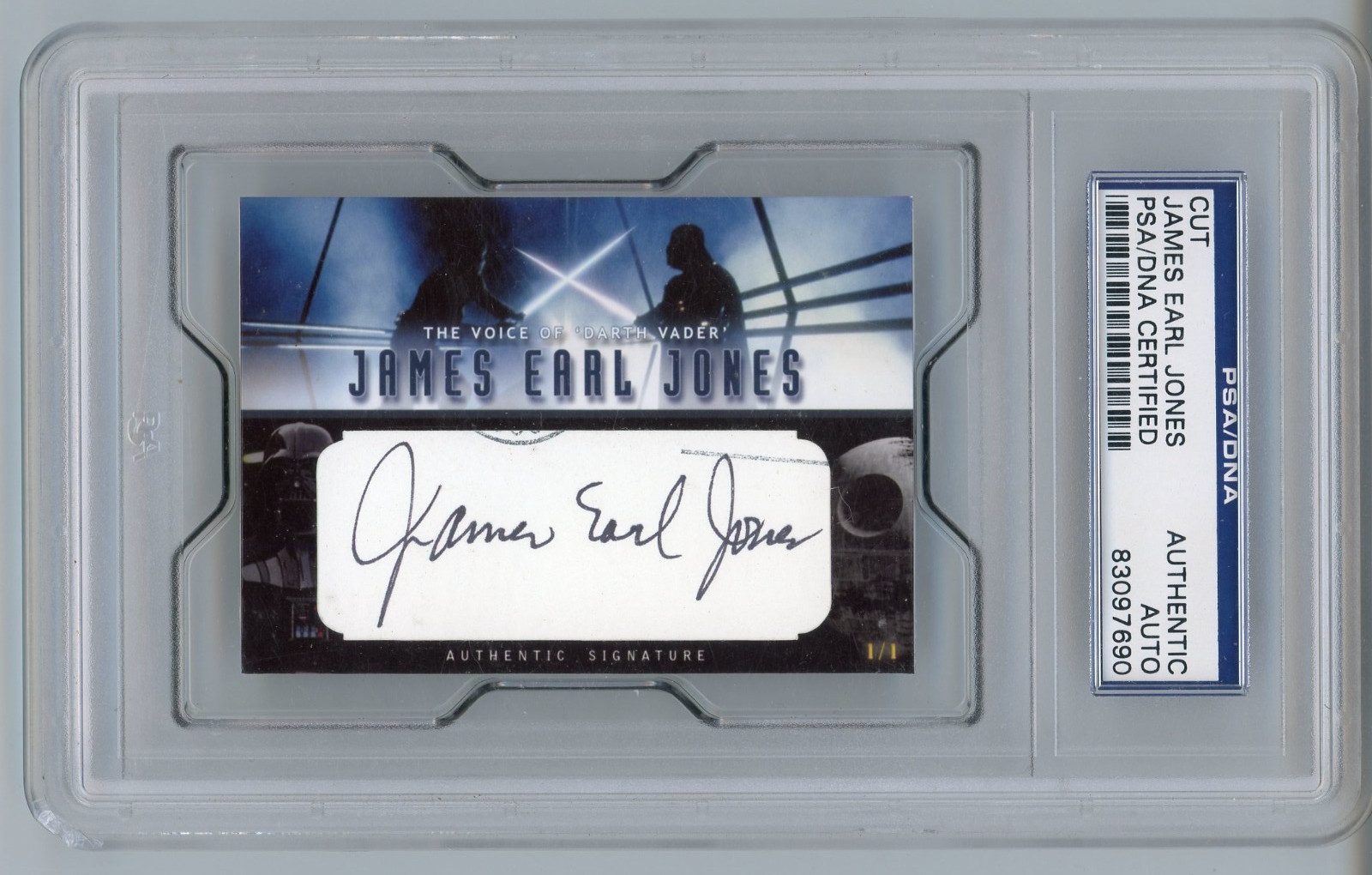 James Earl Jones (Darth Vader) ~ Signed Autographed Star Wars Card 1/1 ~ PSA DNA view 1