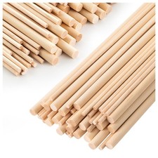 50Pcs 12inch Long Dowel Rods Wood Sticks, 1/2inch 1/4inch 1/8inch Unfinished ...