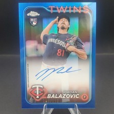 2024 Topps Chrome Update Blue Refractor Auto Jordan Balazovic RC /150 Twins