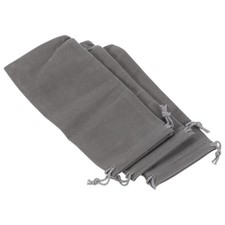 3Pcs 17x8cm Microfiber Pouch Soft Storage Drawstring Gift Bag Gray