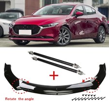 Glossy Black Front Bumper Lip Splitter Spoiler Body Kit For Mazda 3