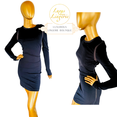 New Look - Body stile perizoma color visone a maniche lunghe con scollo