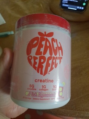 Peach Perfect Creatine PINK LEMONADE  Powder  9.6Oz Exp 05/2027