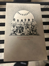 original 1909 THE CLINTON NINE BASEBALL TEAM w/ AFRICAN-AMERICAN PLAYER POSTCARD