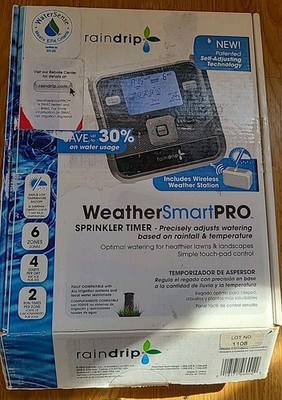 Sprinkler Timer Raindrip Weather Smart Pro Bundle Complete 6 Station RSC600is