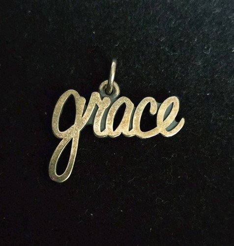 Rare James Avery Retired Grace Script silver Charm