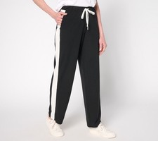 Cuddl Duds Modern Jersey Knit Lounge Pant Black/Porcelain M New