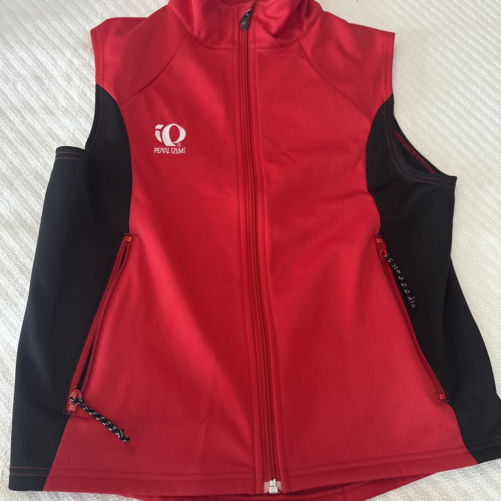 PEARL IZUMI Sleeveless Cycling Jogging Zip Up Red & Black Jacket Sz Med