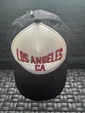 Los Angeles California LA Trucker Hat Black White Classic Snapback NEW