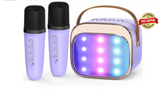 Mini m quina de karaoke con 2 micr fonos inal mbricos para ni as y ni os NEW US