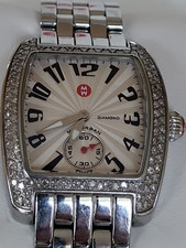 Michele Urban Swiss Made Quartz Diamond Sapphire Silver Dial Steel 50m Watch