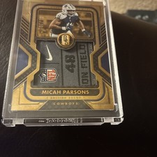 Micah parsons Nike Laundry tag SSP /10 2019 Gold Standard Cowboys