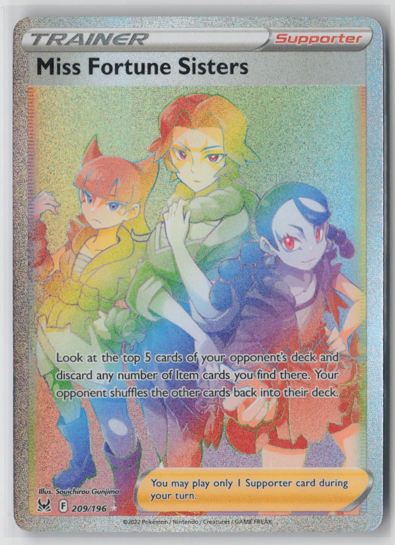 Miss Fortune Sisters 209/196 Rainbow Rare Lost Origin Near Mint