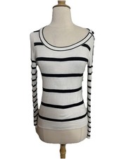 Ann Taylor Loft Striped Boat Neck Knit Sweater Size XS EUC